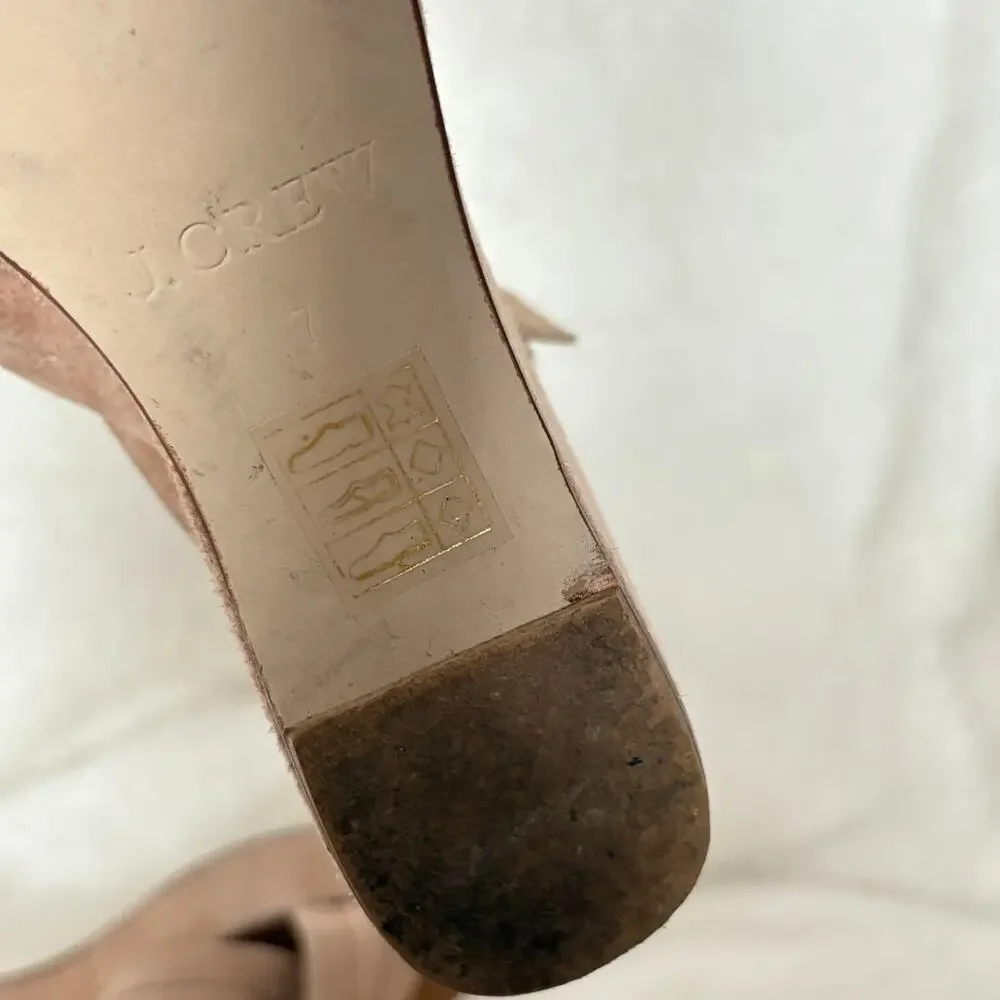 J Crew Darcy Wedge Sandals 7 Tan Suede Heel J.Crew Travel Resort Cruise